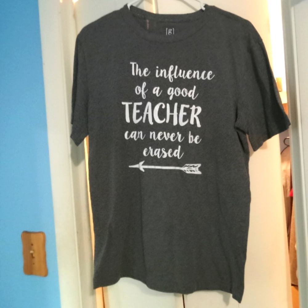 🩶🤍 NWOT George Womens Small Quote Short-Sleeved TShirt Sheer Lightweight Teach - Picture 3 of 4
